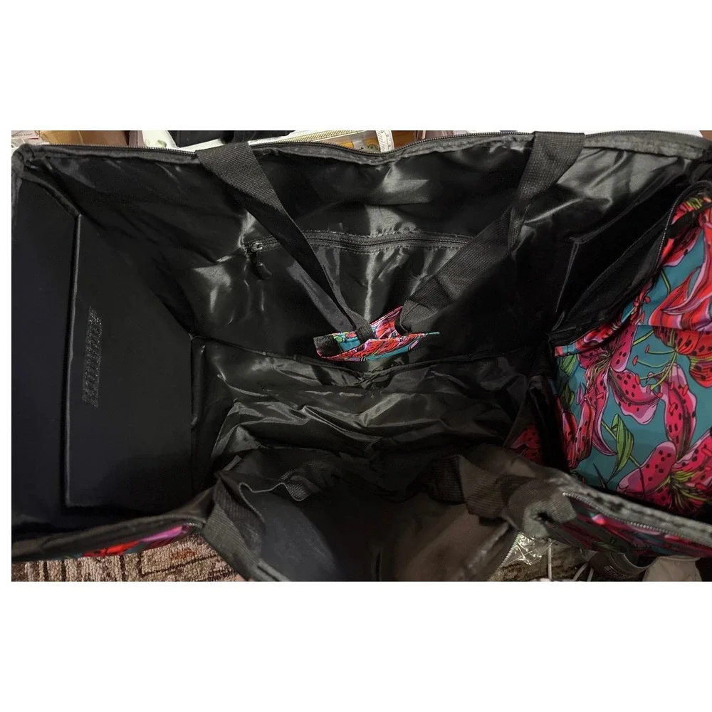 Bang & Carsen Tropical Tiger Lily Insulated Cooler Tote Bag Floral Turquoise NEW